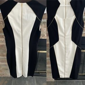 Caché Black and White Bodycon Dress
